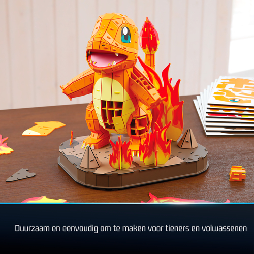 4D Build PUZZ4D - Maqueta Charmander de 241 Piezas - Puzzle 3D Pokemon Charmander de 25,5 cm - Maquetas para Construir Adultos y Niños - Puzzles para Adultos y Niños - Juegos de Mesa