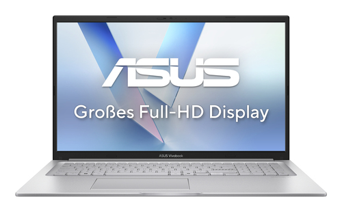 ASUS Vivobook 17 X1704MA-AU103W Intel Core 5 320 Laptop 43.9 cm (17.3") Full HD 8 GB DDR5-SDRAM 256 GB SSD Wi-Fi 6 (802.11ax) Windows 11 Home Silver QWERTZ Germ