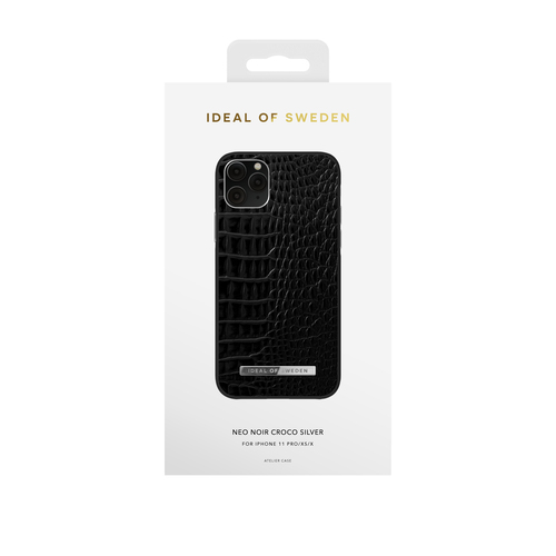 iDeal of Sweden Atelier Case iPhone 11P/XS/X Neo Noir Croc Slvr – image 1