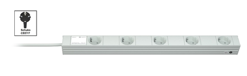 Vertiv Knürr DI-STRIP toitejaotuskomponent (PDU) 5 vahelduvvoolu kontakt 1U Valge