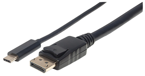 CABLE ADAPTADOR USB-C A DISPLAYPORT MODO DP ALT A SALIDA DP 4K, 1.0 M, NEGRO MANHATTAN - 152471