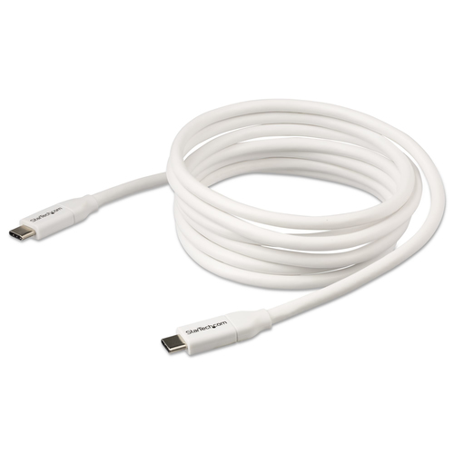 StarTech.com USB C to USB C Cable - 6 ft / 2m - 5A PD - M/M - White - USB 2.0 - USB-IF Certified - USB Type C Cable - USB C Charging Cable (USB2C5C2MW) USB Type-C kabel 2m Hvid – billede 4