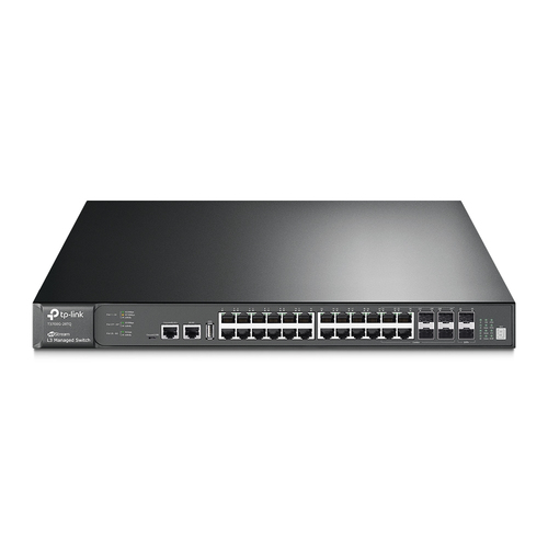 TP-Link T3700G-28TQ сетевой коммутатор Управляемый L3 Gigabit Ethernet (10/100/1000) 1U Черный