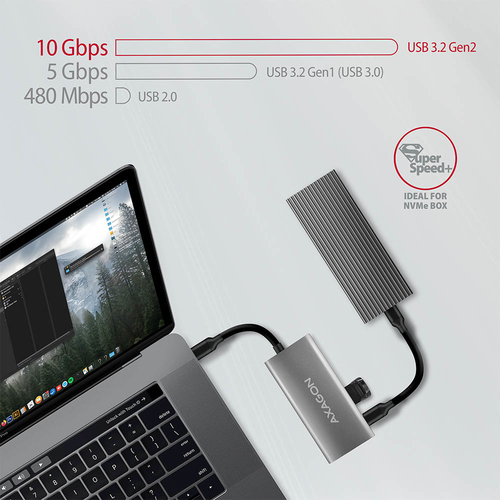 AXAGON Speedster 4 SuperSpeed USB-C 10 Gbps Hub mit 4 USB-Ports USB-Hubs - USB 32 - 4 - silber – Foto 7 von 10
