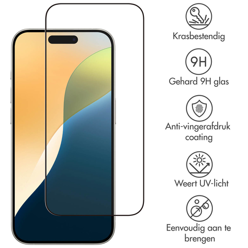 Accezz Gehard Glas Full Cover Screenprotector iPhone 16 Pro, afbeelding 2