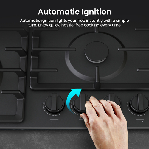 Hisense GM663BHF 60cm Gas Hob - Black – image 8