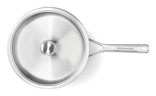 KitchenAid Multi-Ply Stainless Steel Skillet with Lid - 24cm in Silver Size: 24 cm Silver 24 cm - image 3