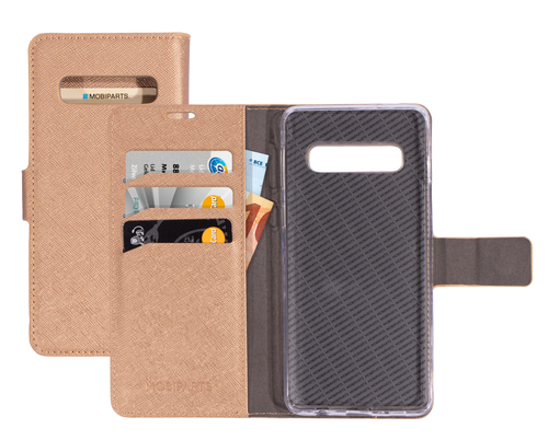 Mobiparts Saffiano Wallet Case Samsung Galaxy S10 Copper