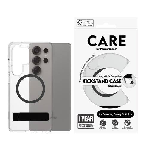 PanzerGlass CARE™ by PanzerGlass® Kickstand Case Transparent w. Qi Samsung Galaxy S25 Ultra – image 2