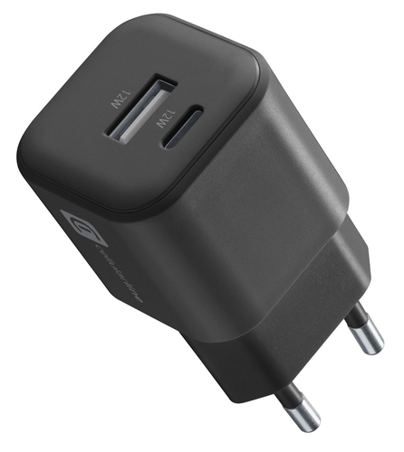 Cellularline ACH2USB12WSMLK зарядное устройство для мобильных устройств Електронная книжка, Портативная игровая консоль, Универсальная Черный Кабель переменного тока Для помещений