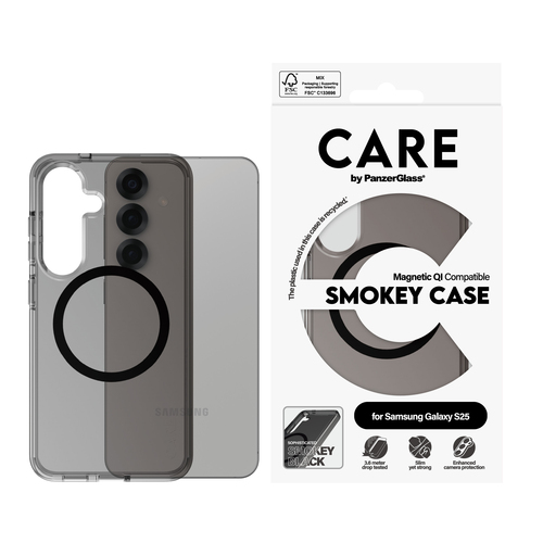 PanzerGlass CARE™ by PanzerGlass® Smokey Case w. Black Qi Compatible Samsung Galaxy S25 – image 2