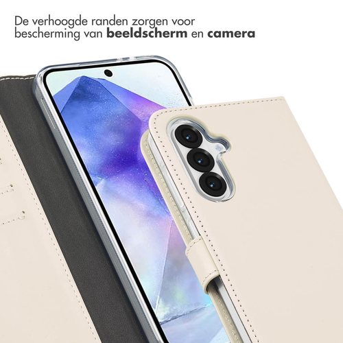 Selencia Echt Lederen Bookcase Samsung Galaxy A36 - Greige, afbeelding 4