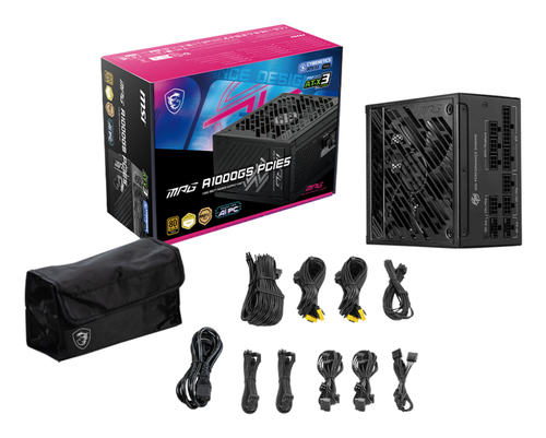 Msi Mpg A1000GS PCIE5 1000W Gold Atx 3.1 Fully Modular Psu Power Supply - image 4