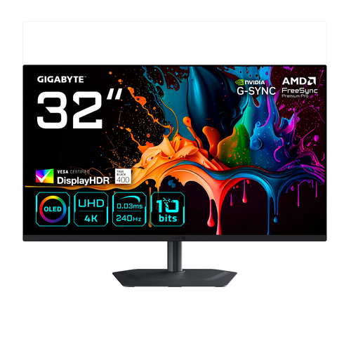 GIGABYTE MO32U2 монитор для ПК 80 cm (31.5") 3840 x 2160 пикселей 4K Ultra HD QD-OLED Черный