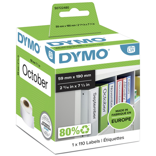 Dymo 99019 LabelWriter Lever Arch File Labels 190mm x 59mm (Pack 110) - image 1