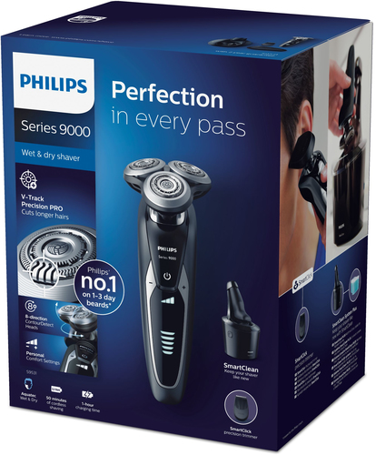 Philips SHAVER Series 9000 S9531/26 raseerija mehele Pöörlevad terad Trimmer Must, Hall