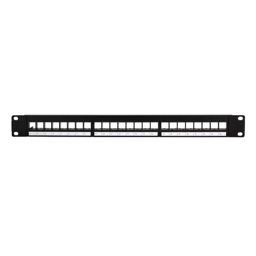 LogiLink Keystone Patchpanel 19", 24 Module, leer, zwart. 1HE, afbeelding 2