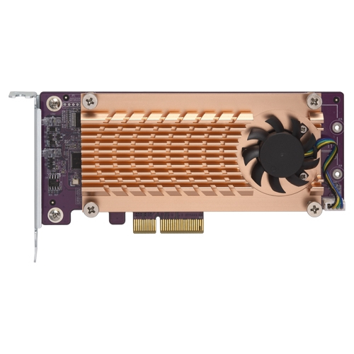 QNAP QM2-2S-220A DUAL M2 22110/2280 SATA SSD EXPANSION CARD PCIE GEN2 X2 LOW-PROFILE BRACKET PRE-LOADED LOW-PROFILE FLAT AND FULL-HEIGHT ARE BUNDLED SHORTER VERSION TO SUPPORT TVS-X82/TS-X77 PCIE SLOT 2 SLOT 3 - QM2-2S-220A