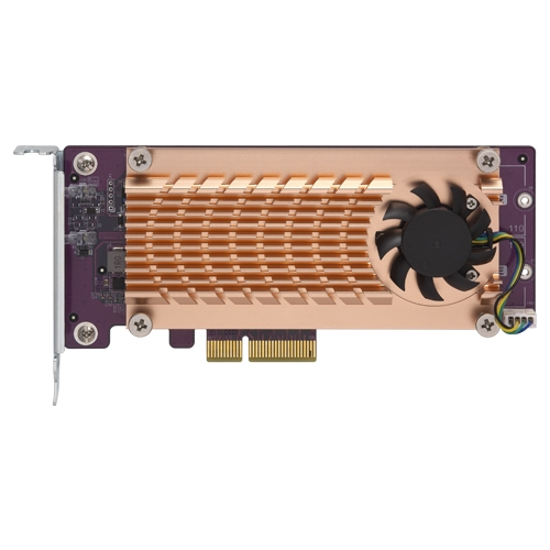 QM2-2P-244A QNAP QM2-2P-244A DUAL M2 22110/2280 PCIE SSD EXPANSION CARD PCIE GEN2 X4 LOW-PROFILE BRACKET PRE-LOADED LOW-PROFILE FLAT AND FULL-HEIGHT ARE BUNDLED SHORTER VERSION TO SUPPORT TVS-X82/TS-X77 PCIE SLOT 2 SLOT 3