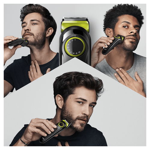 Braun BeardTrimmer Beard Trimmer BT3221 Men Beard Trimmer & Hair Clipper, 20 Length Settings, Black/Volt Green – image 3