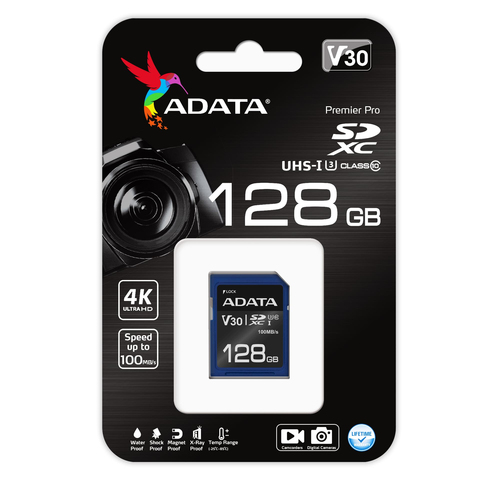 Secure Digital ADATA V30 SDXC UHS-I U3 ADATA ASDX128GUI3V30S-R