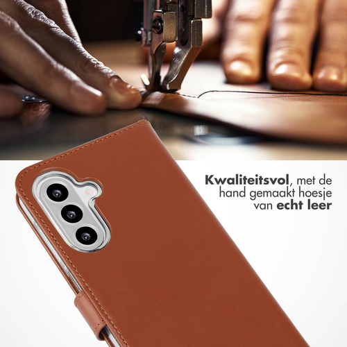 Selencia Echt Lederen Bookcase Samsung Galaxy A26 - Lichtbruin, afbeelding 2