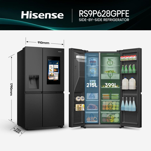 Hisense RS9P628GPFE Amerikaanse koelkast Zwart, afbeelding 2