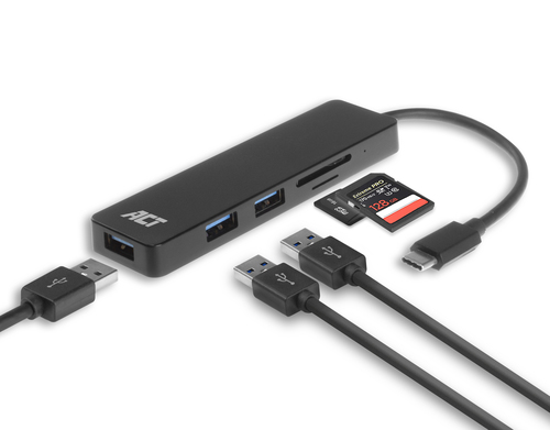 ACT USB-C hub 3.0 3 port, USB-A, card reader – image 6