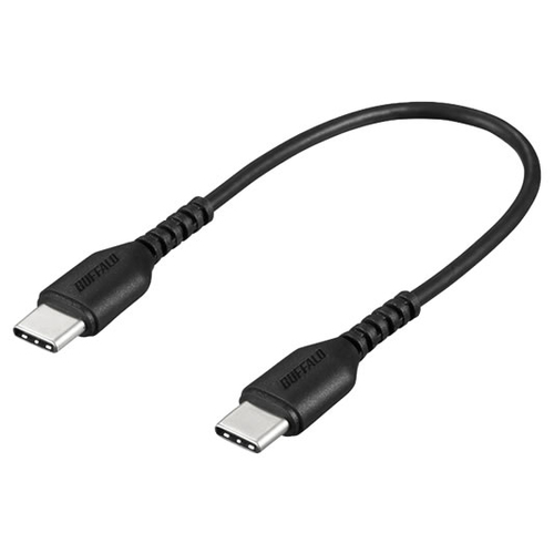 Buffalo 0.1m, USB Type-C - USB Type-C USB-kaabel USB 2.0 0,1 m USB C Must