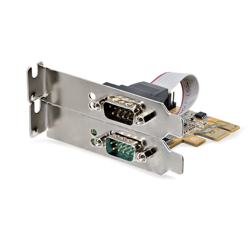 StarTech.com 2-Port PCI Express Serial Card, Dual Port PCIe to RS232 (DB9) Serial Interface Card, 16C1050 UART, Standard or Low Profile Brackets, COM Retention, For Windows & Linux - PCIe to Dual DB9 Card (21050-PC-SERIAL-LP) Seriel adapter PCI Express 2. – billede 7