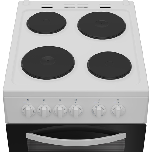 Indesit ITE5EMW 50cm Wide Single Oven Electric Cooker with Solid Plate Hob - White - A/A Rated, White - image 6