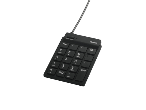 Buffalo BSTK11BK numbritega klahvistik Sülearvuti USB Must
