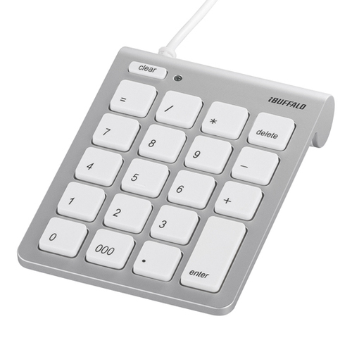 Buffalo BSTK08MSV numbritega klahvistik Sülearvuti/PC USB Hõbe