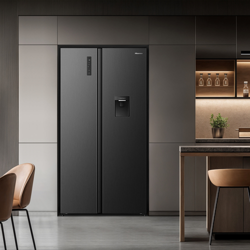 Hisense RS3P558NMFD PureFlat American Side-By-Side Fridge Freezer - D Rated - Black Stainless – image 3