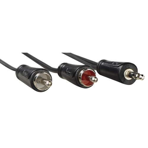 Hama Audiokabel, 3,5-mm-jack-stekker - 2 cinch-stekker, stereo, 3,0 m Mini jack kabel Zwart, afbeelding 2