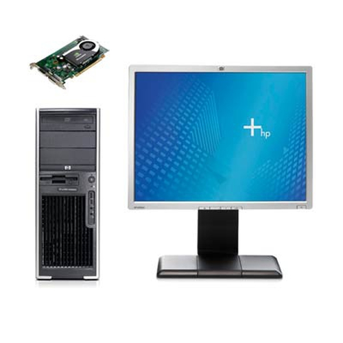 HP xw4550 AMD Opteron 1216 2.40GHz Workstation, LP2065 Flat Panel Monitor and NVIDIA Quadro FX370 256MB PCIe Graphic Card