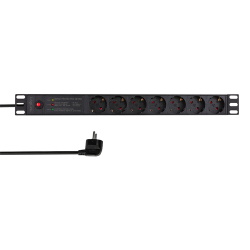 LogiLink PDU7C02 power distribution unit (PDU) 7 AC outlet(s) 1U Black