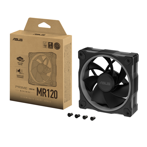 ASUS Prime MR120 ARGB Reverse Fan - Single Pack Корпус компьютера Вентилятор 12 cm Черный 1 шт