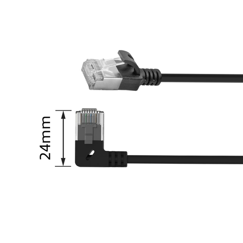 CAT6A U/FTP SLM L-ANG BK 0.50M. 1 stk, afbeelding 2