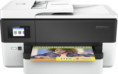 HP Officejet Pro 7720 Wide Format All-in-One - Impresora multifunción - color - chorro de tinta - 216 x 356 mm original - A3 material - hasta 18 ppm copiando - hasta 22 ppm impresión - 250 hojas - 336 Kbps - USB 20 LAN Wi-Fin host USB - Y0S18A