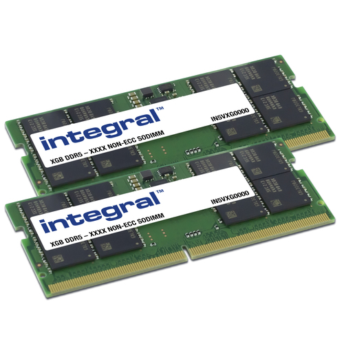 Integral 64GB (2x32GB) LAPTOP RAM MODULE DDR5 5200MT/s PC5-41600 UNBUFFERED NON-ECC SODIMM – image 1