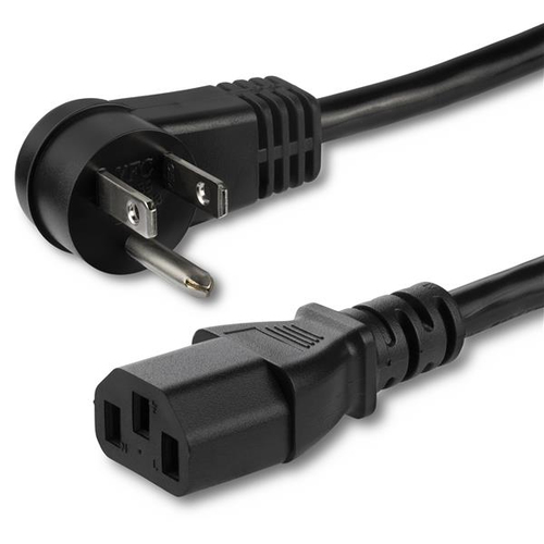 PXTR1013 StarTechcom 3 ft Power Cord - Right-Angle NEMA 5-15P to C13 - Cable de alimentación - IEC 60320 C13 recto a NEMA 5-15P P acodado - 125 V - 10 A - 90 cm - negro