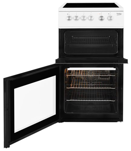 Beko KDVC563AW 50cm Wide Double Oven Electric Cooker with Ceramic Hob - White - A/A Rated, White - image 2