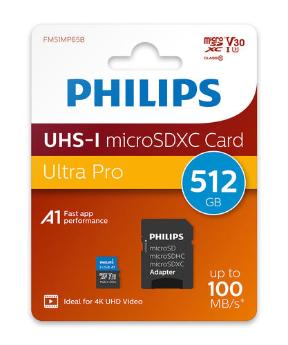 Philips FM51MP65B/00 memoria flash 512 GB MicroSDHC UHS-I Clase 10