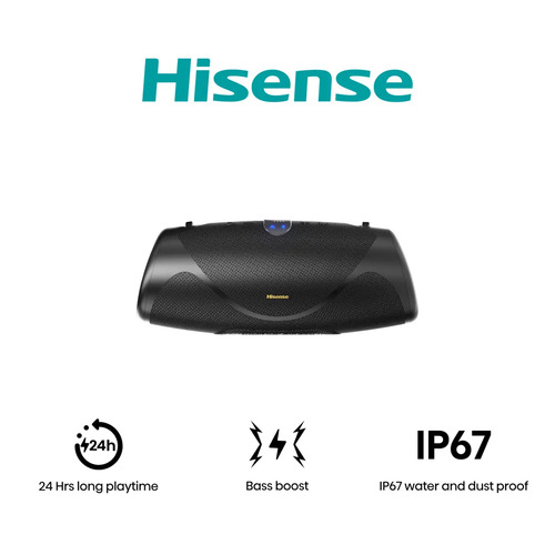 Hisense 20019369 portable/party speaker Stereo portable speaker Black 140 W