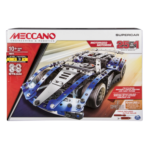 Meccano 25 Model Set Rennwagen - Konstruktionsspielzeug - Modellbau - Bauen mit Werkzeug