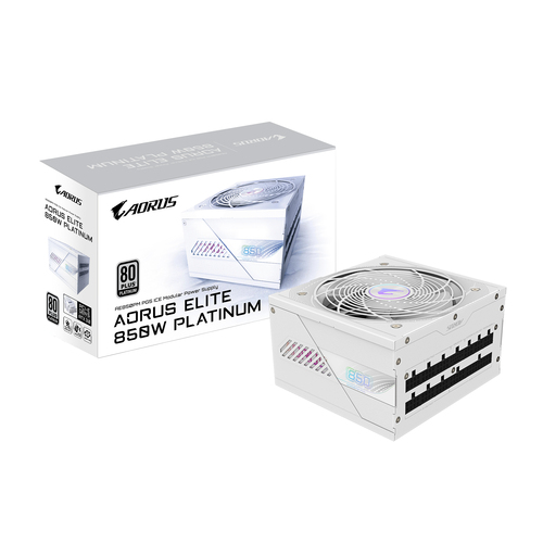 Gigabyte Aorus Elite Ice 850W Atx 3.0 80 Plus Platinum Psu Power Supply - White - image 1