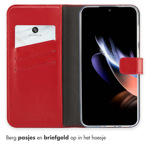 Selencia Echt Lederen Bookcase Samsung Galaxy A56 - Rood, afbeelding 3