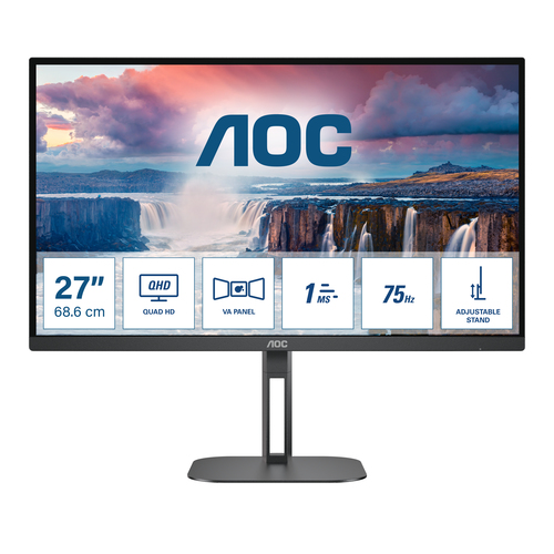 AOC V5 Q27V5N/BK монитор для ПК 68,6 cm (27") 2560 x 1440 пикселей Quad HD LED Черный
