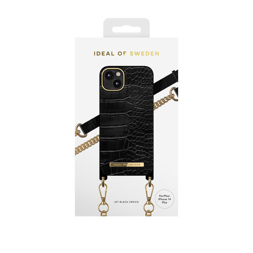 iDeal of Sweden Necklace Case iPhone 14PL Jet Black Croco – image 2